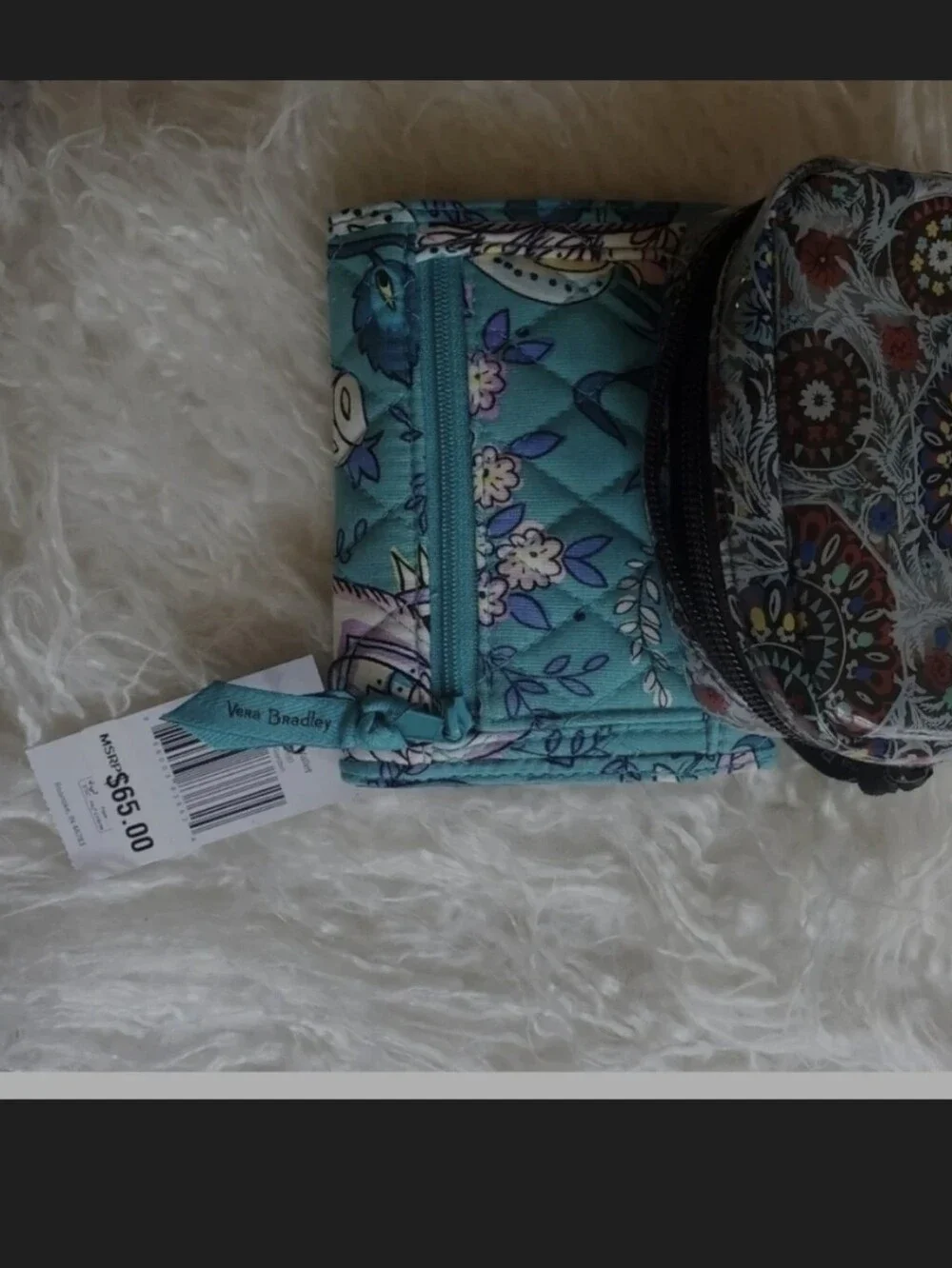 Vera Bradley RFID Blue Floral small billfold & Vera blad clear floral cosmetic